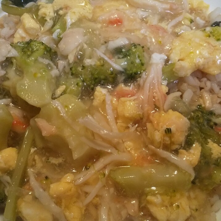 蟹のあんかけご飯 〜ブロッコリーと卵入り〜